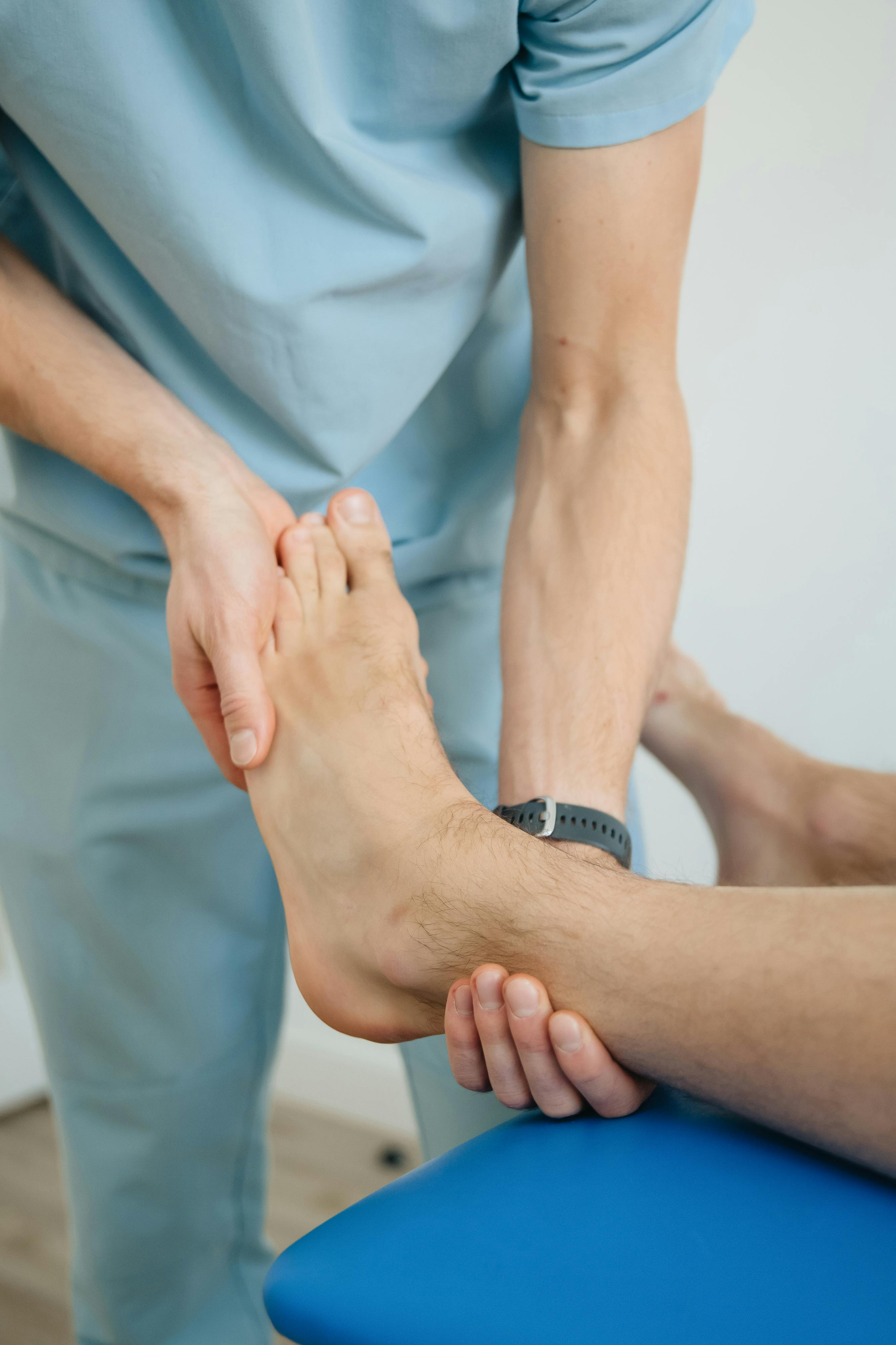 Post-operative rehabilitation session in a physiotherapy clinic